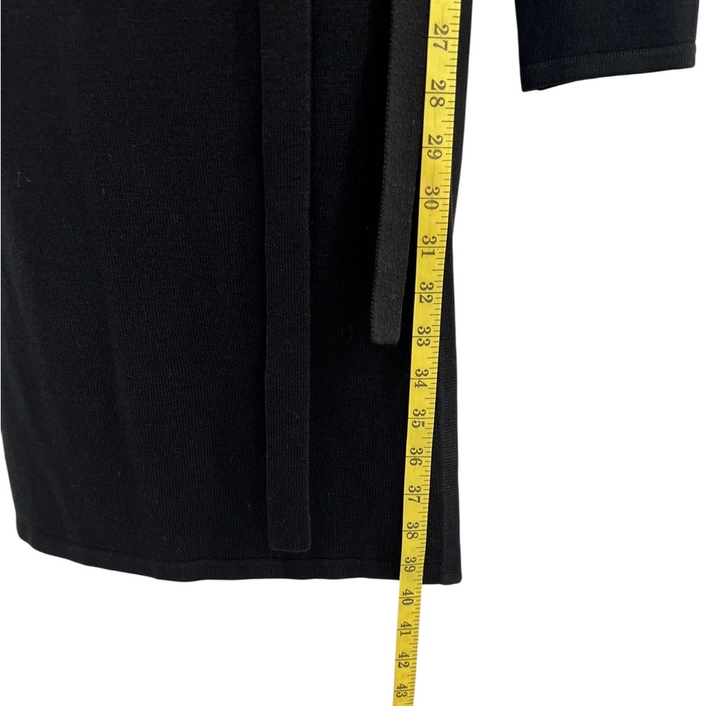Elegant Black Knit Wrap Dress in Size Small - Picture 7 of 12